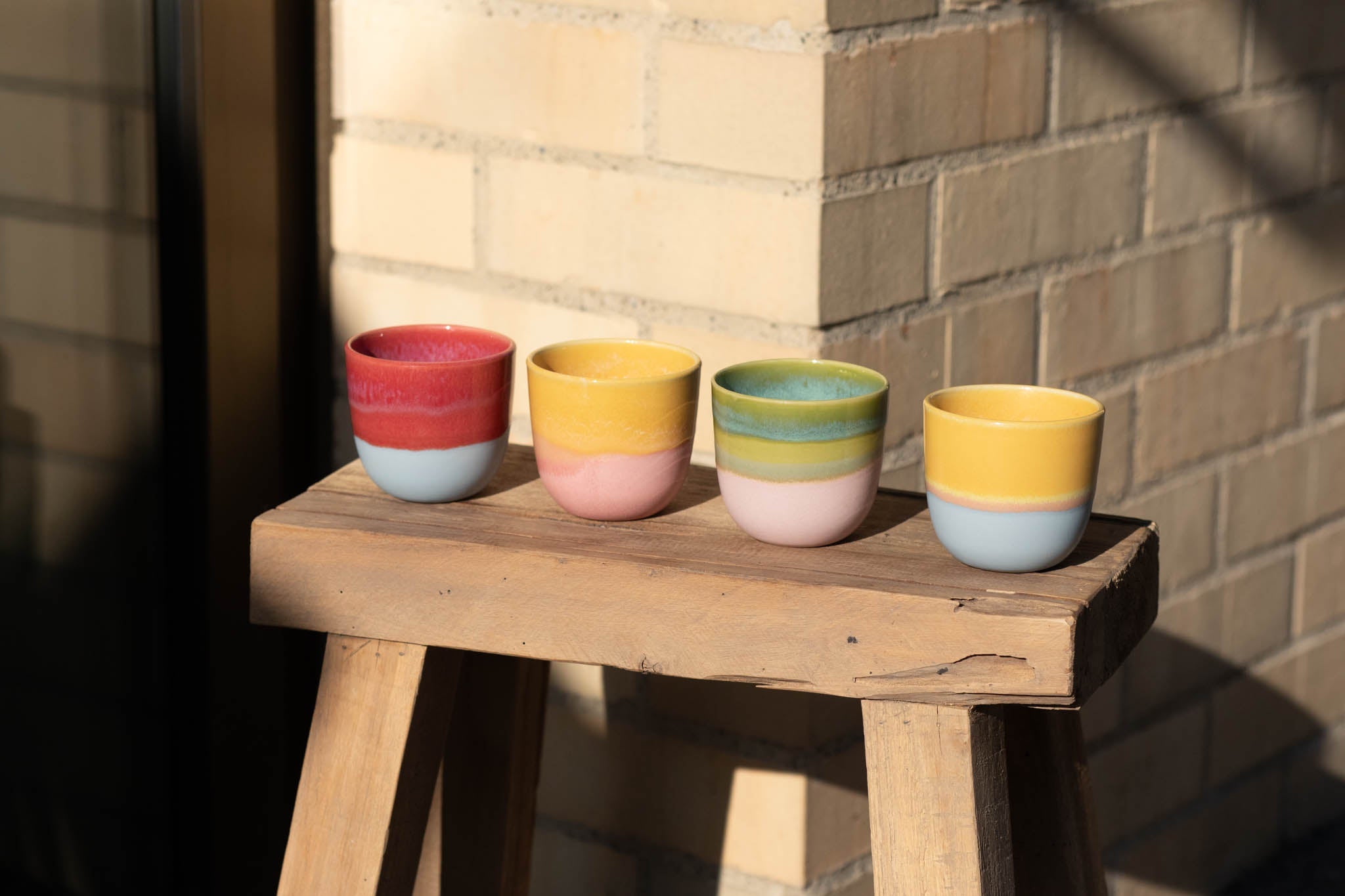 Cappuccino Becher aus der Color Block Collection - bunte Tassen aus Steinzeug