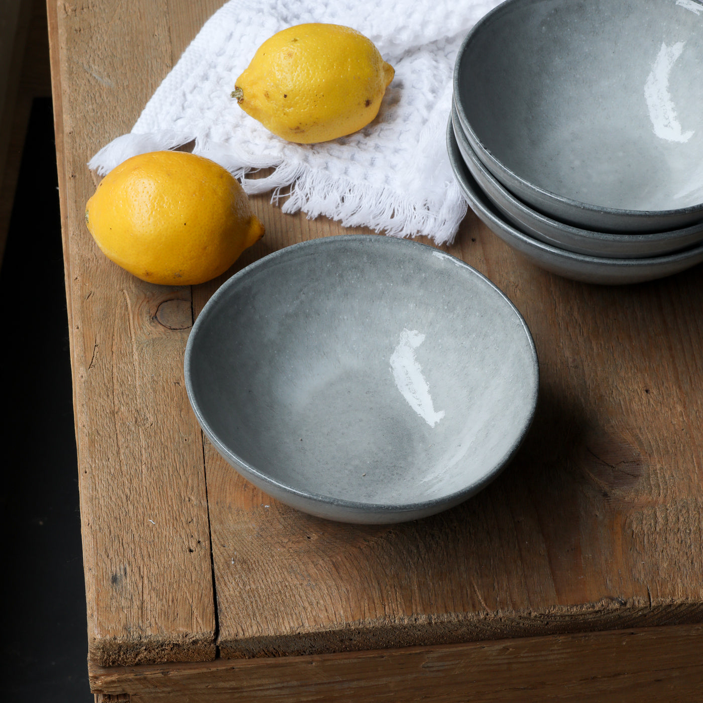 Muesli bol gris Pierre Train vaisselle poterie fait à la main Portugal Zurich