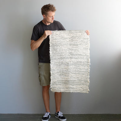 Tea - Hand-woven rug made from upcycled cotton 60x90cm