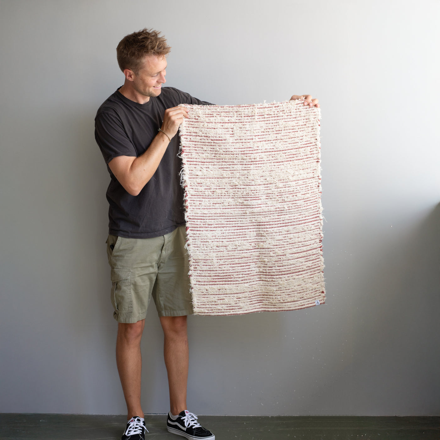 Tea - Hand-woven rug made from upcycled cotton 60x90cm