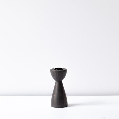 Candle holder Modern (S) blackened beech wood