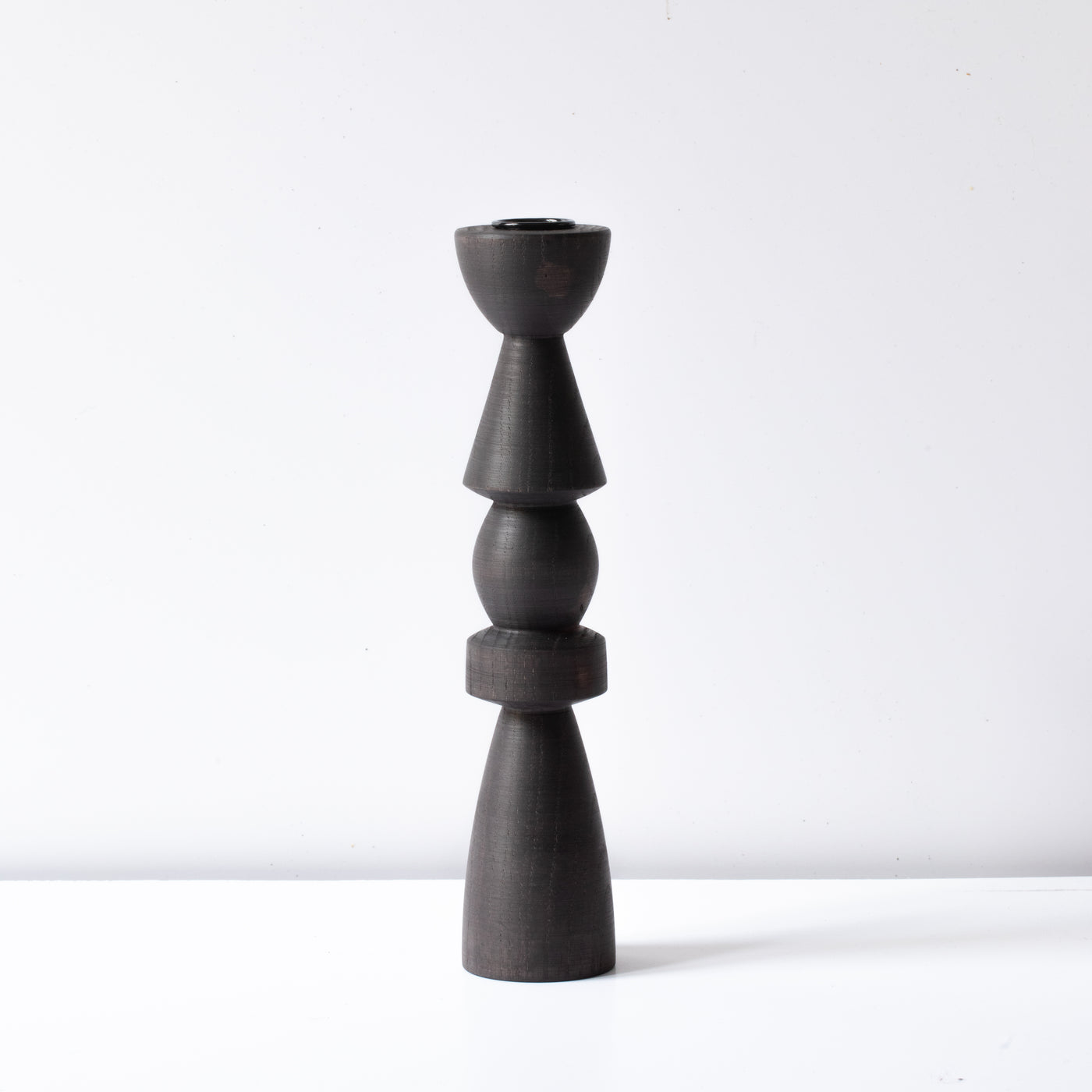 Candle holder Elements (L) blackened beech wood