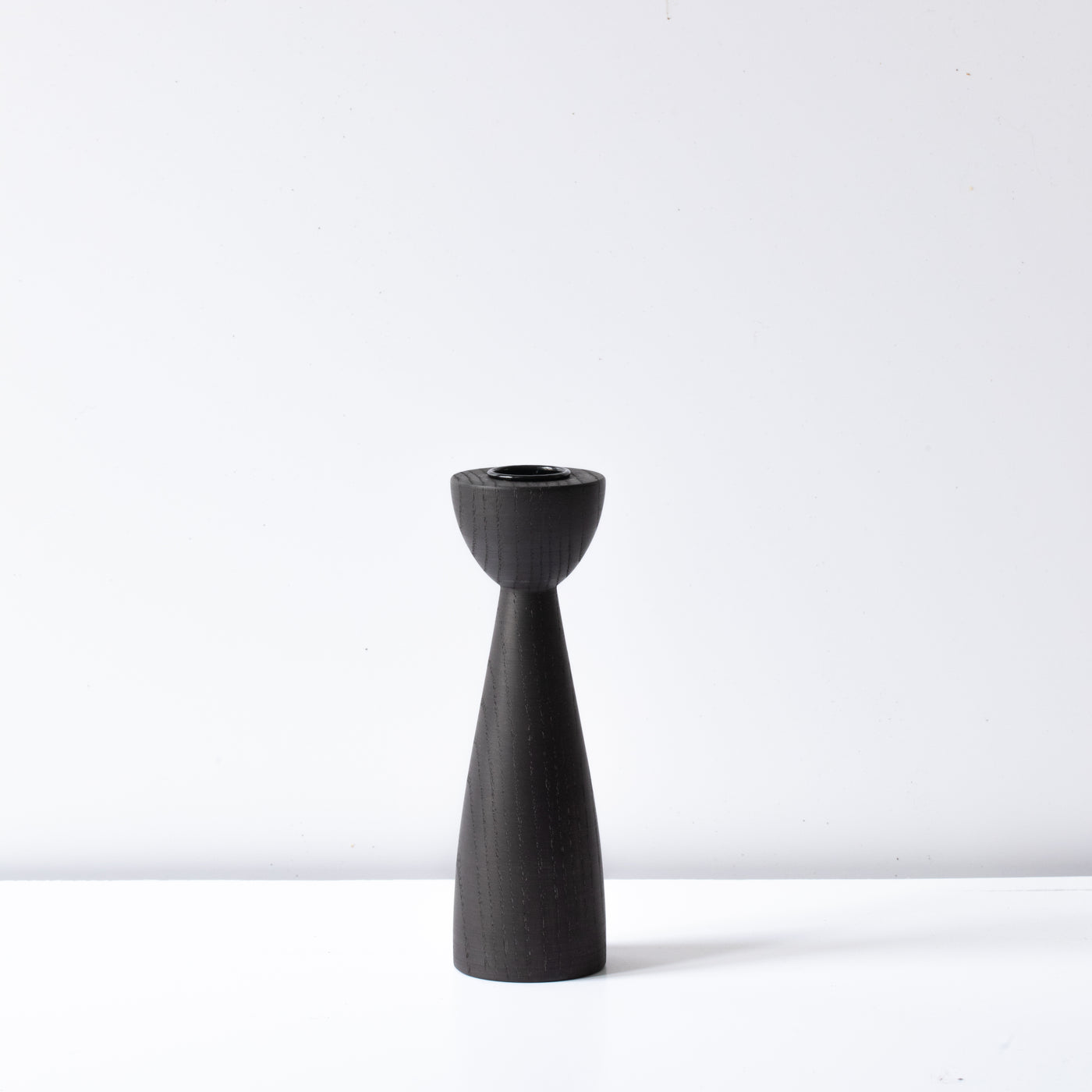 Candle holder Modern (M) blackened beech wood