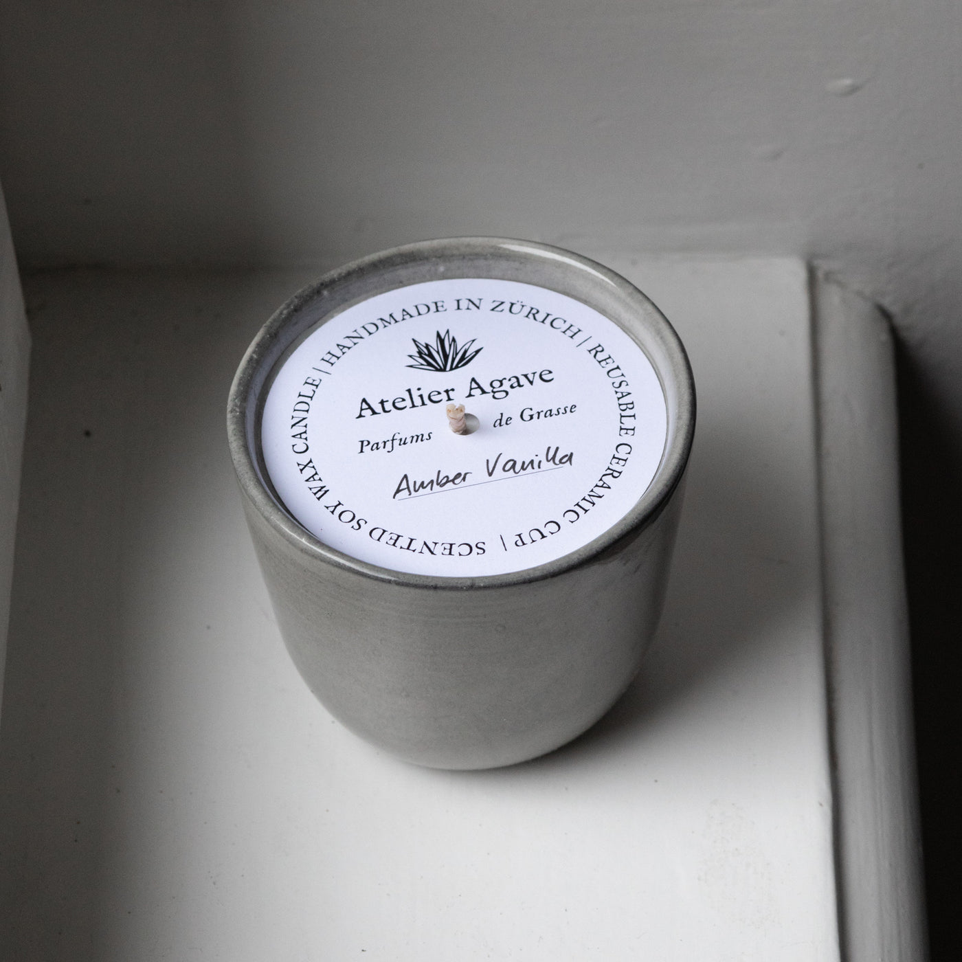 Amber Vanilla scented candle (in a cappuccino cup)