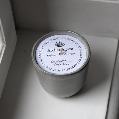 Lavender Palo Santo scented candle (in a cappuccino cup)