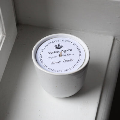 Coconut Bergamot scented candle in a cappuccino cup