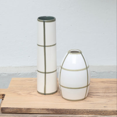 Chimney Small" vase Striped Olive