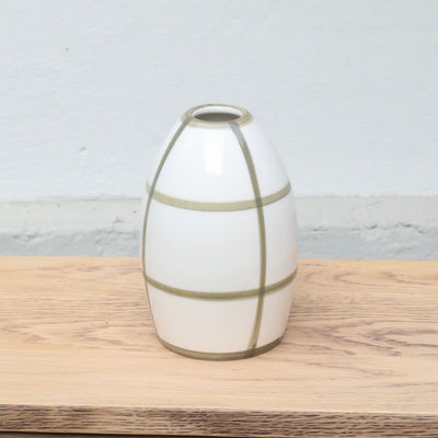 Egg" vase Striped Olive