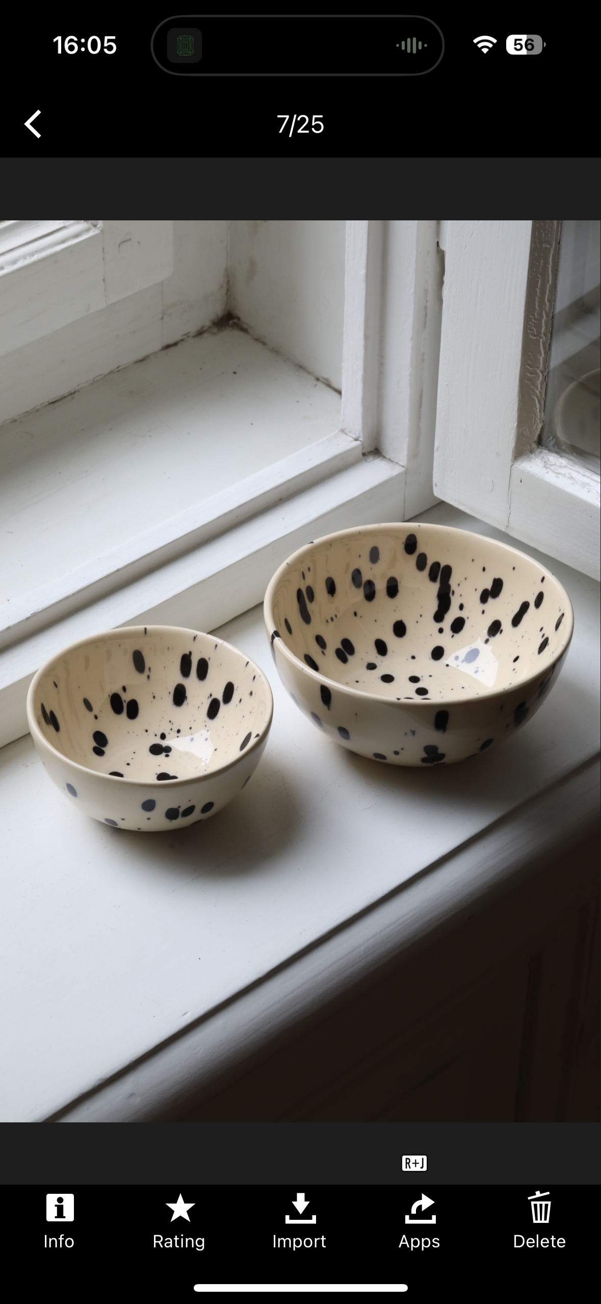 Large Snack Bowl Black Dots