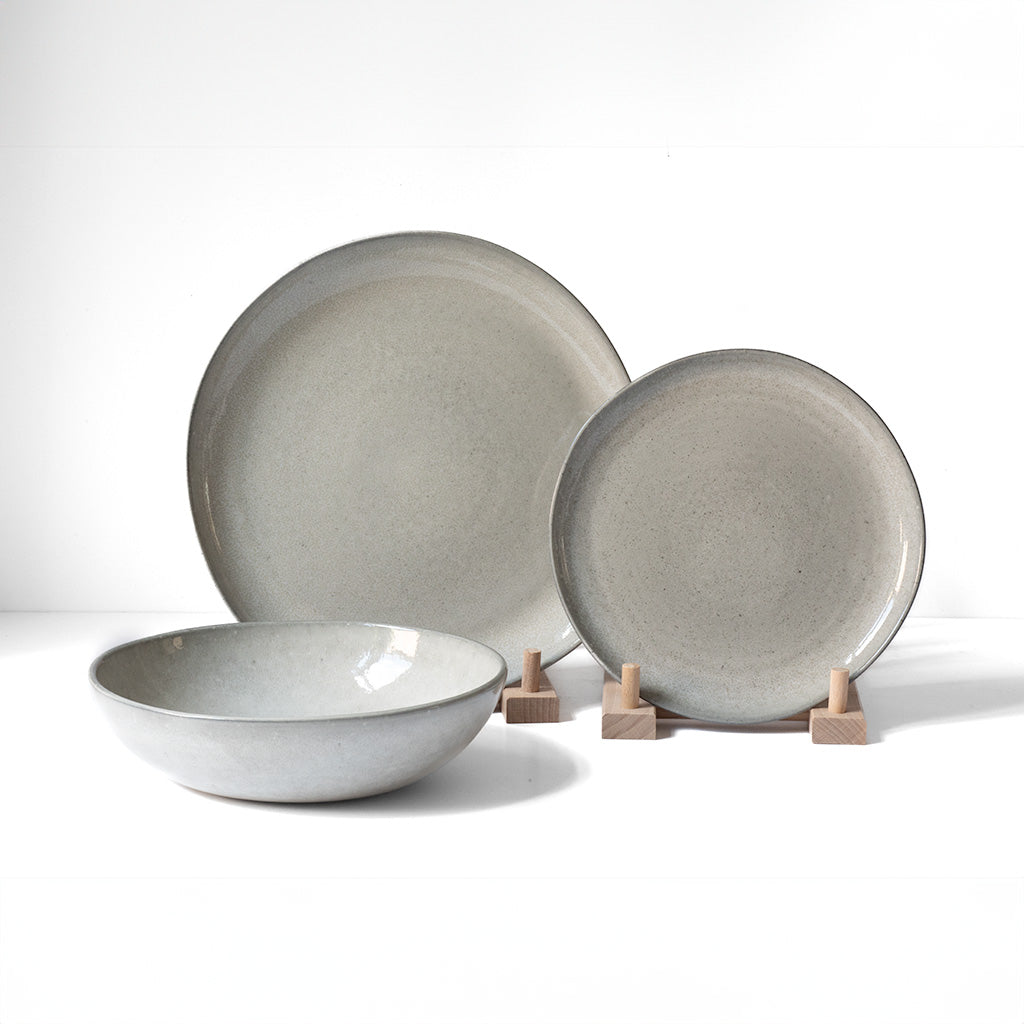 Geschirr Set mit Pasta-Teller Midnight Grey 12-teilig