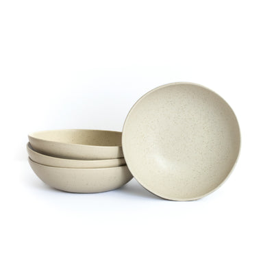 Large round pasta plate Speckled Beige