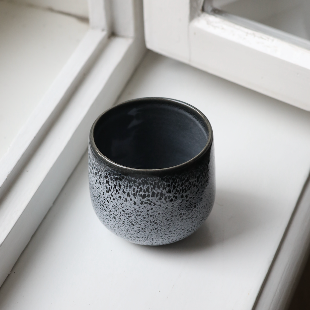 Coffee mug handmade ceramic stoneware tulip-shaped