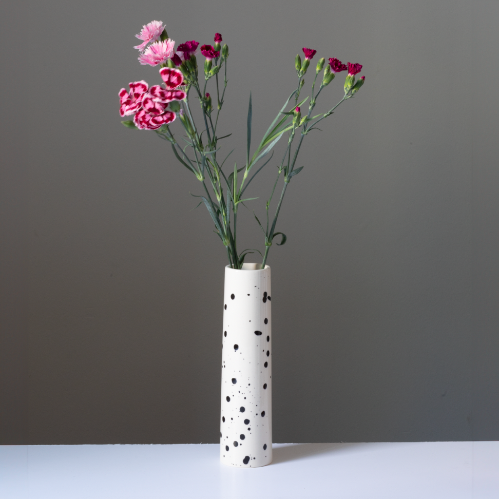 Chimney Small" vase Black Dots