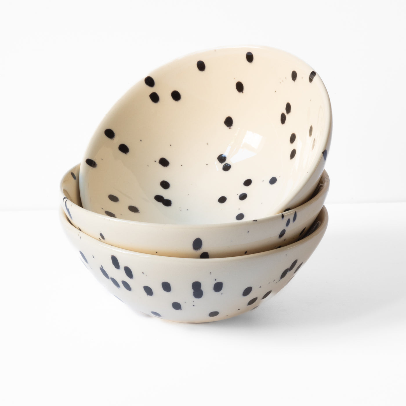 Cereal Bowl Black Dots