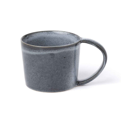 Grande tasse à thé avec anse style moderne bleu émail réactif grès