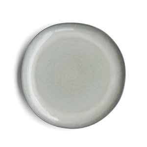 Large plate stoneware ceramic tableware gray reactive glaze handmade in Portugal