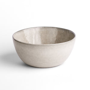 Main dish bowl for poke or curries in recative gray glaze