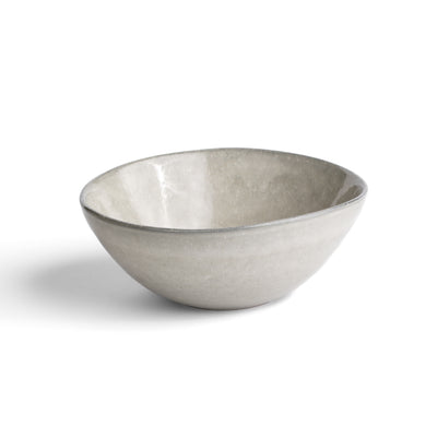 Müesli Schüssel Cereal Bowl in reaktiver grauer Glasur organische Form