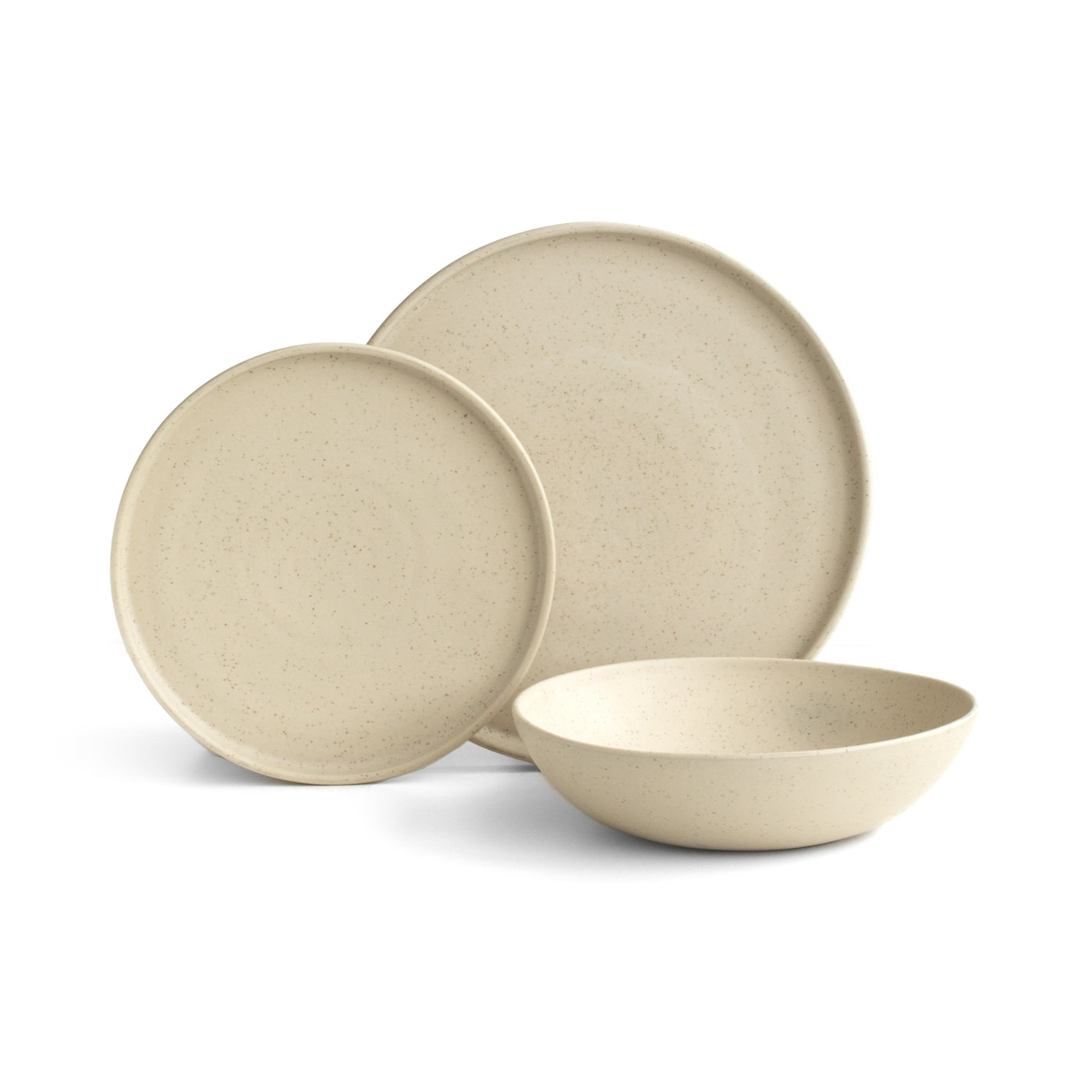 Pasta tableware set Speckled Beige 12-piece