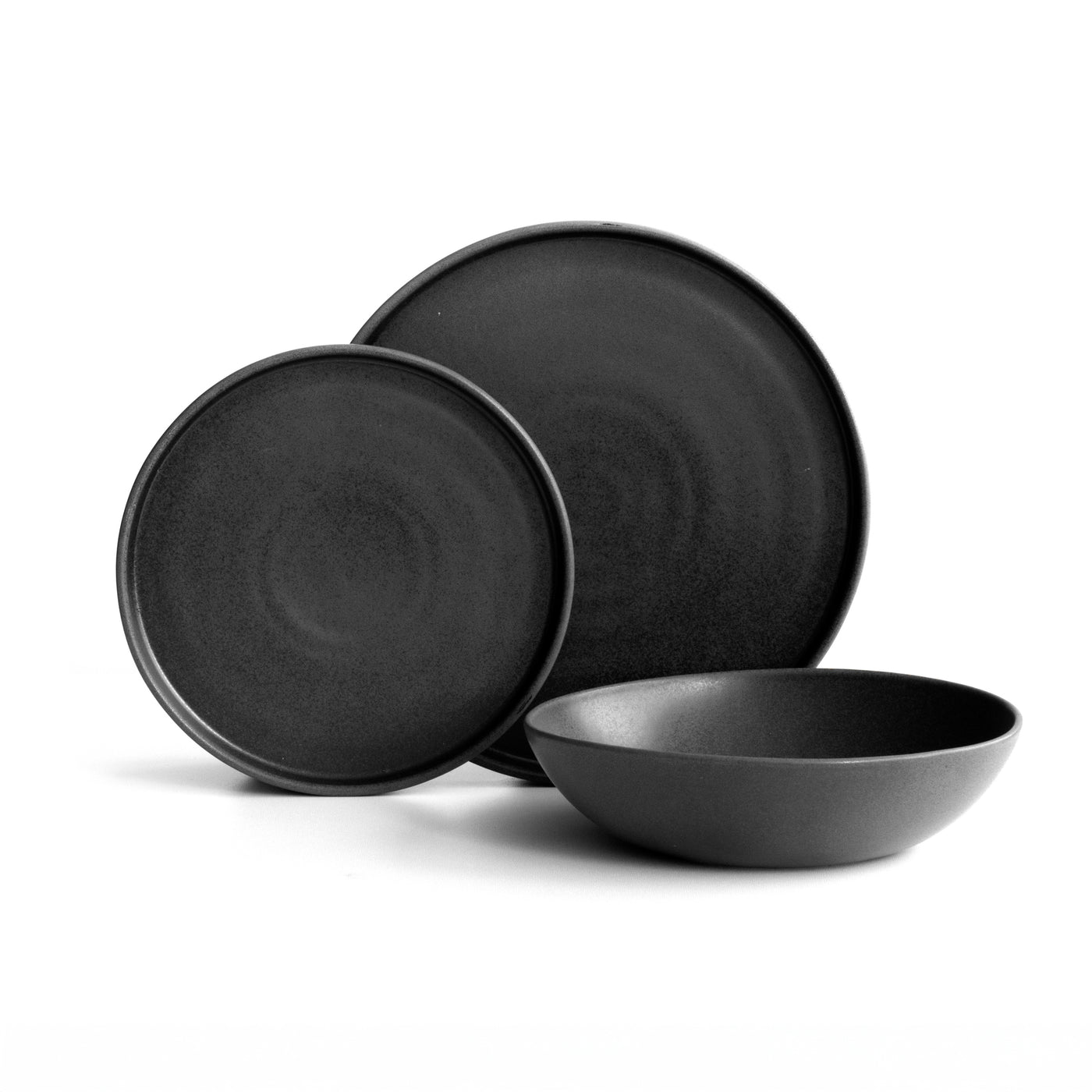 Pasta tableware set Matte Black 12-piece