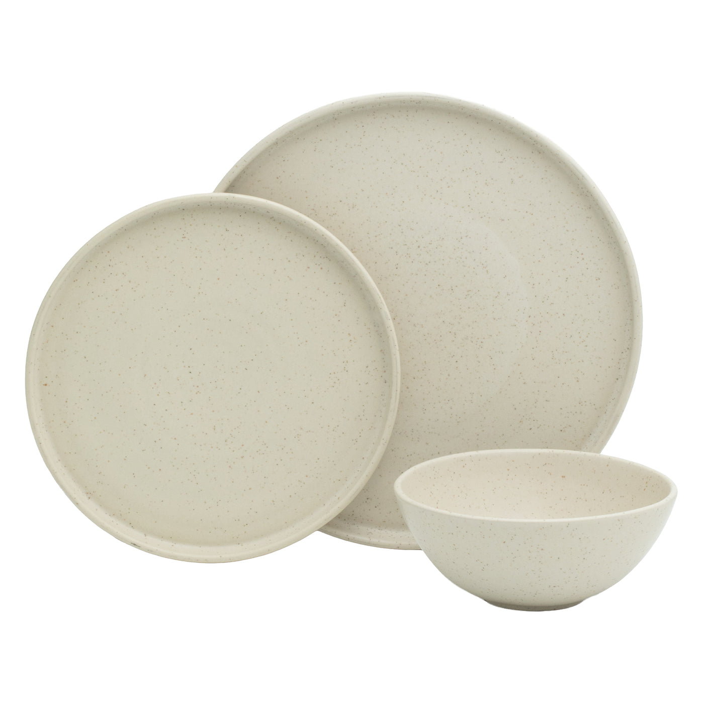 Basic tableware set Speckled Beige 12-piece