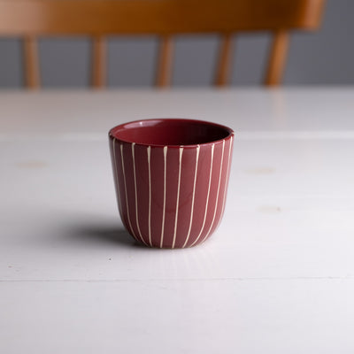Cappuccino Becher Striped Dark Cherry