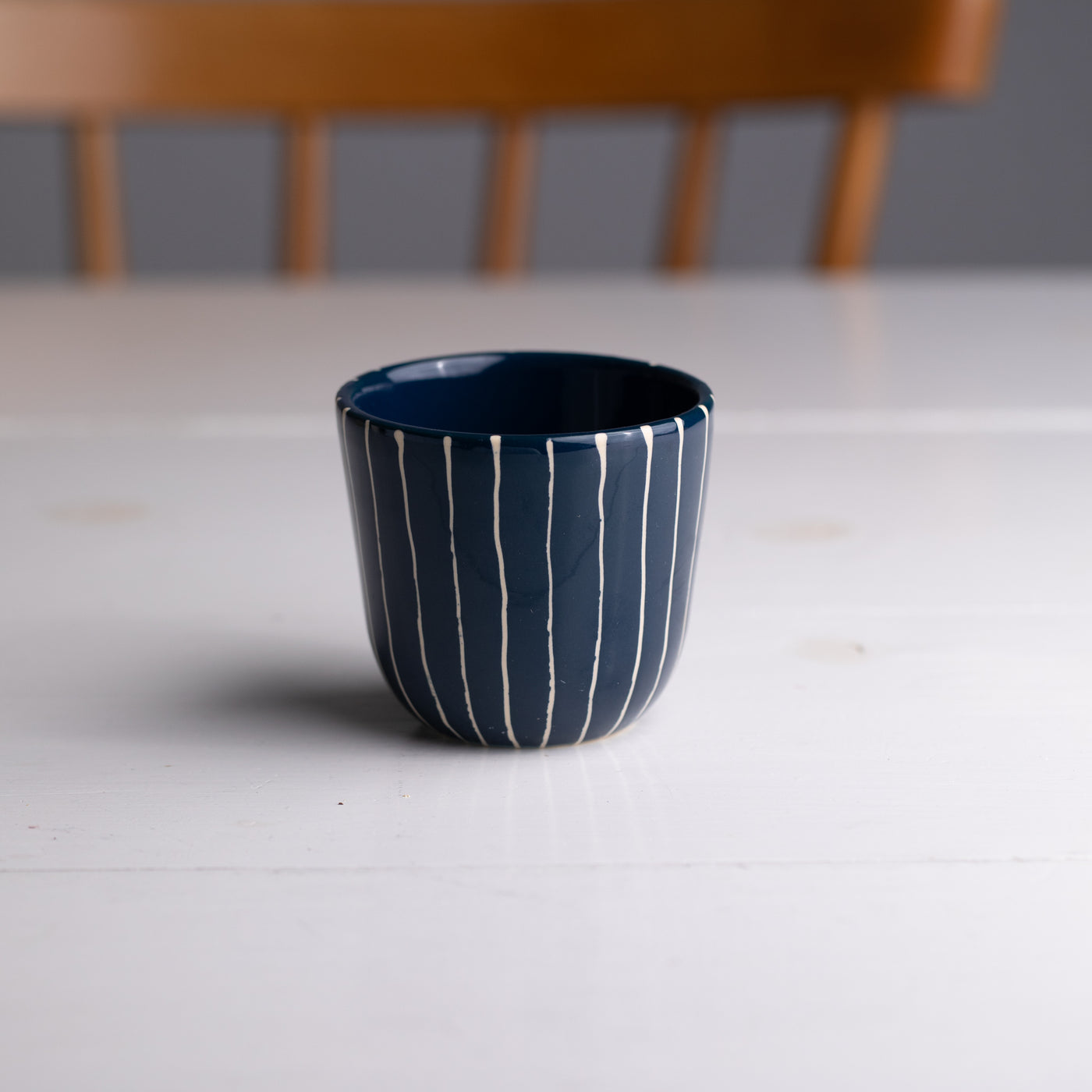 Cappuccino Becher Striped Navy
