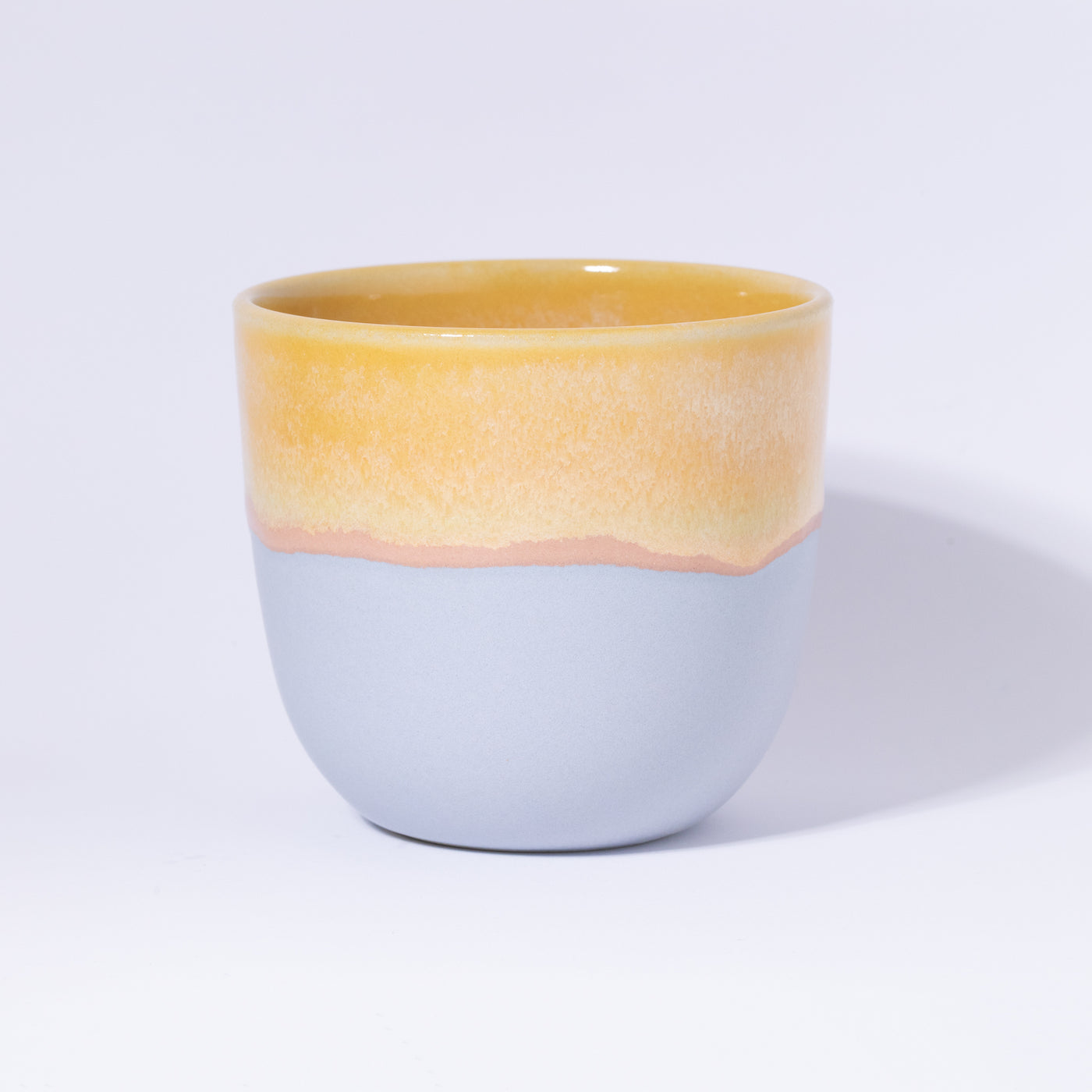 Cappuccino Becher Gelb / Hellblau