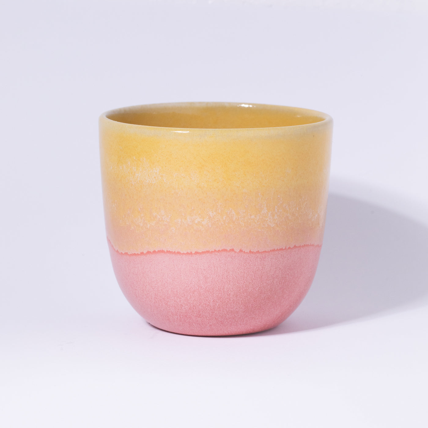 Cappuccino Becher Gelb / Rosa