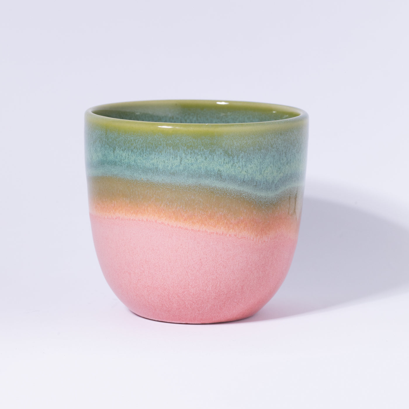 Cappuccino Becher Grün / Rosa