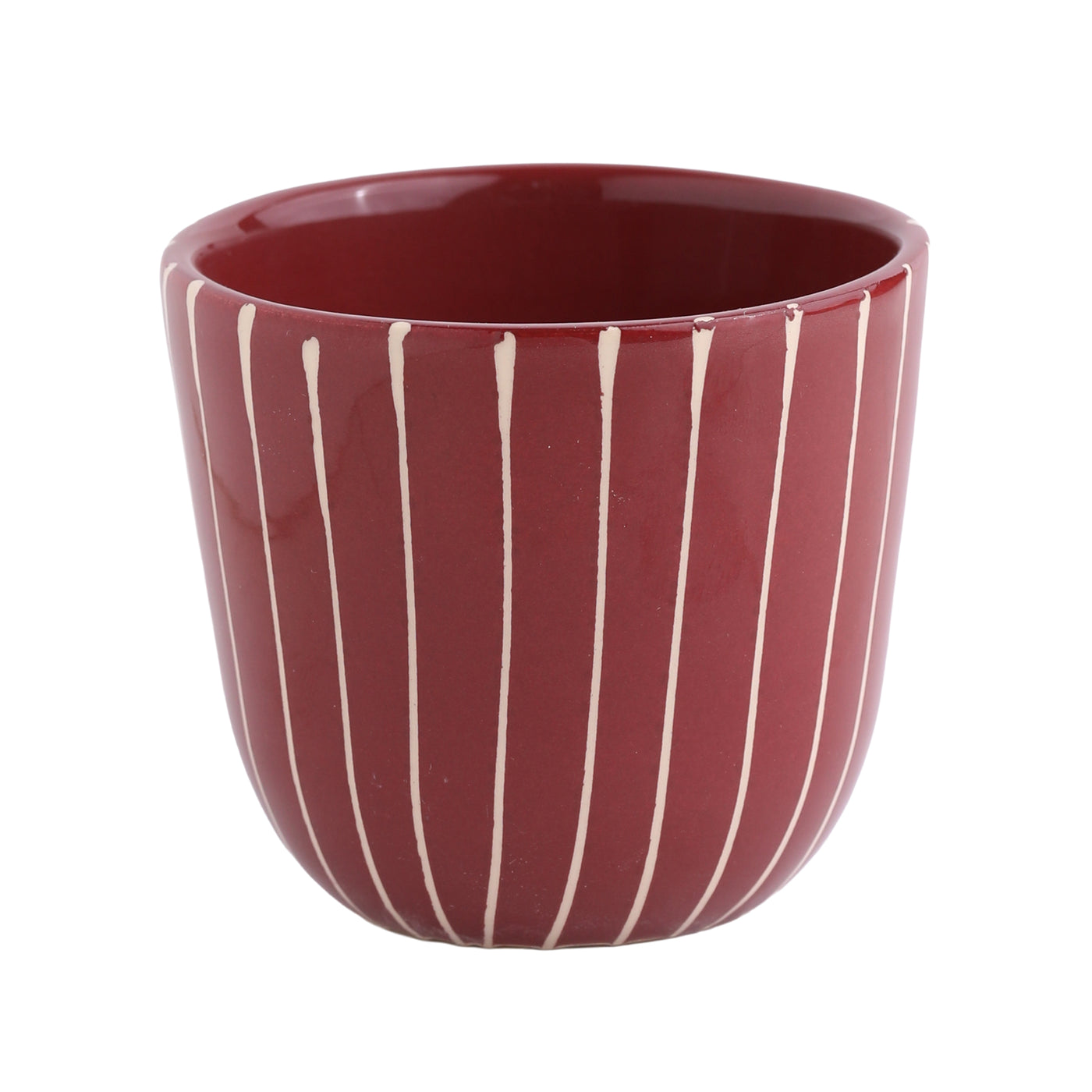 Cappuccino Becher Striped Dark Cherry