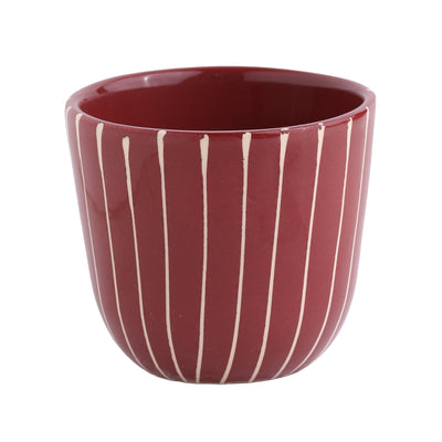 Cappuccino Becher Striped Dark Cherry