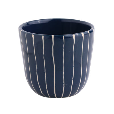 Cappuccino Becher Striped Navy