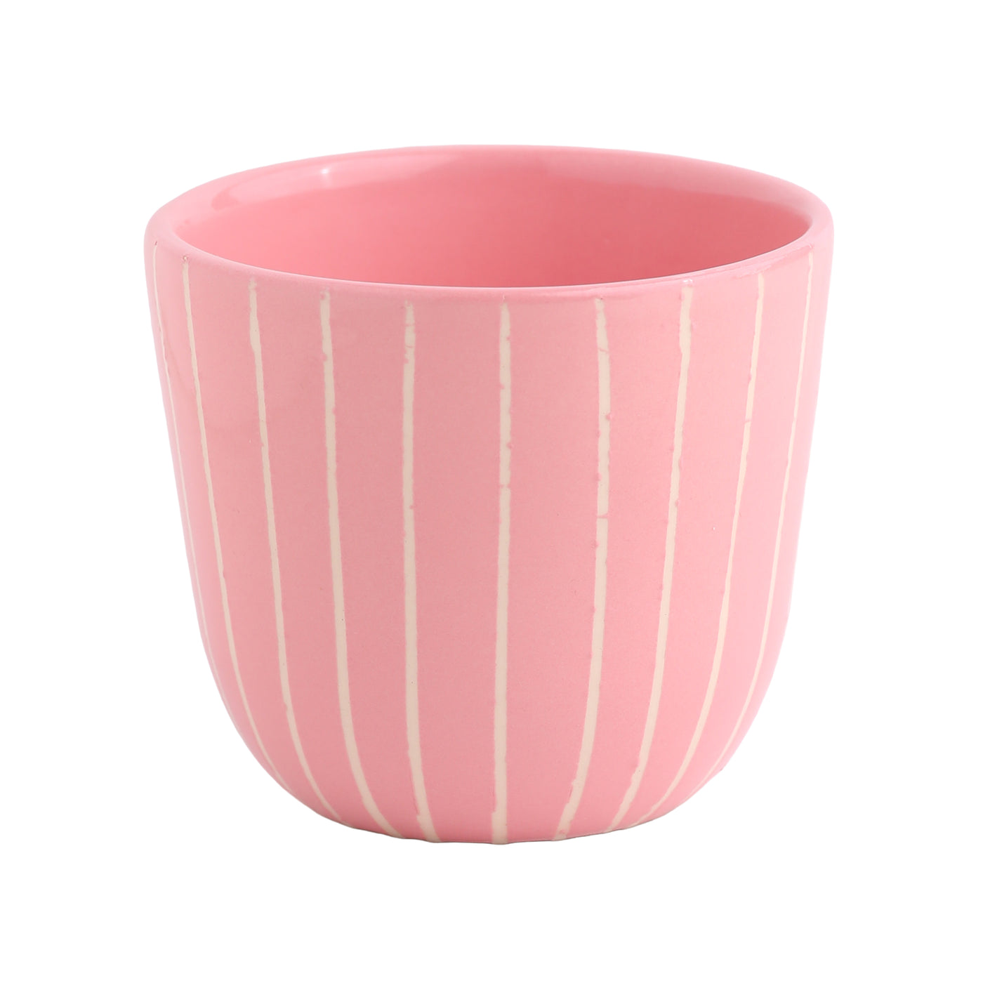 Cappuccino Becher Striped Rosa