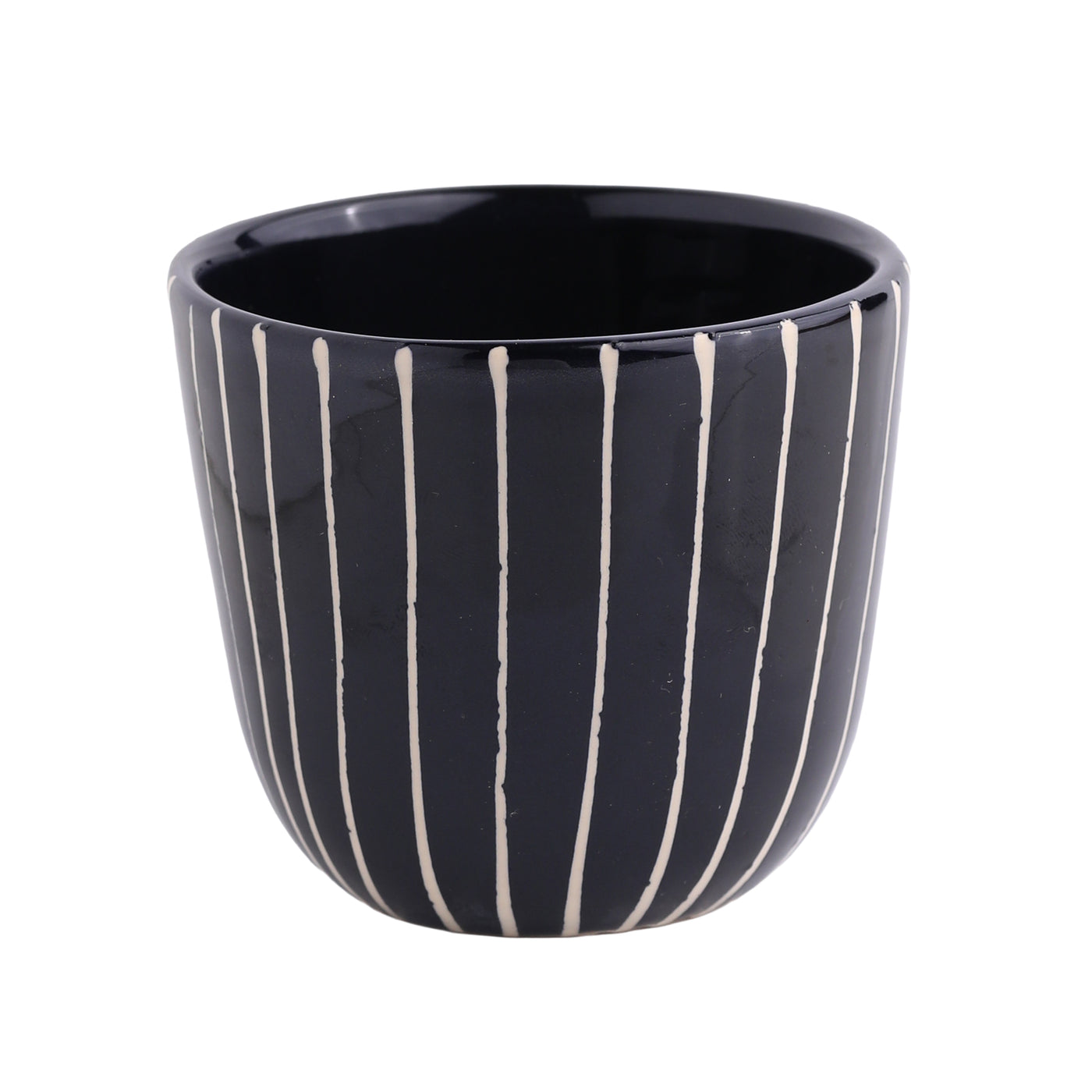 Cappuccino Becher Striped Black