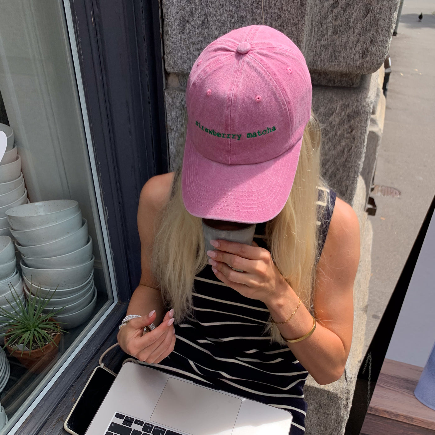 Cap "strawberry matcha"