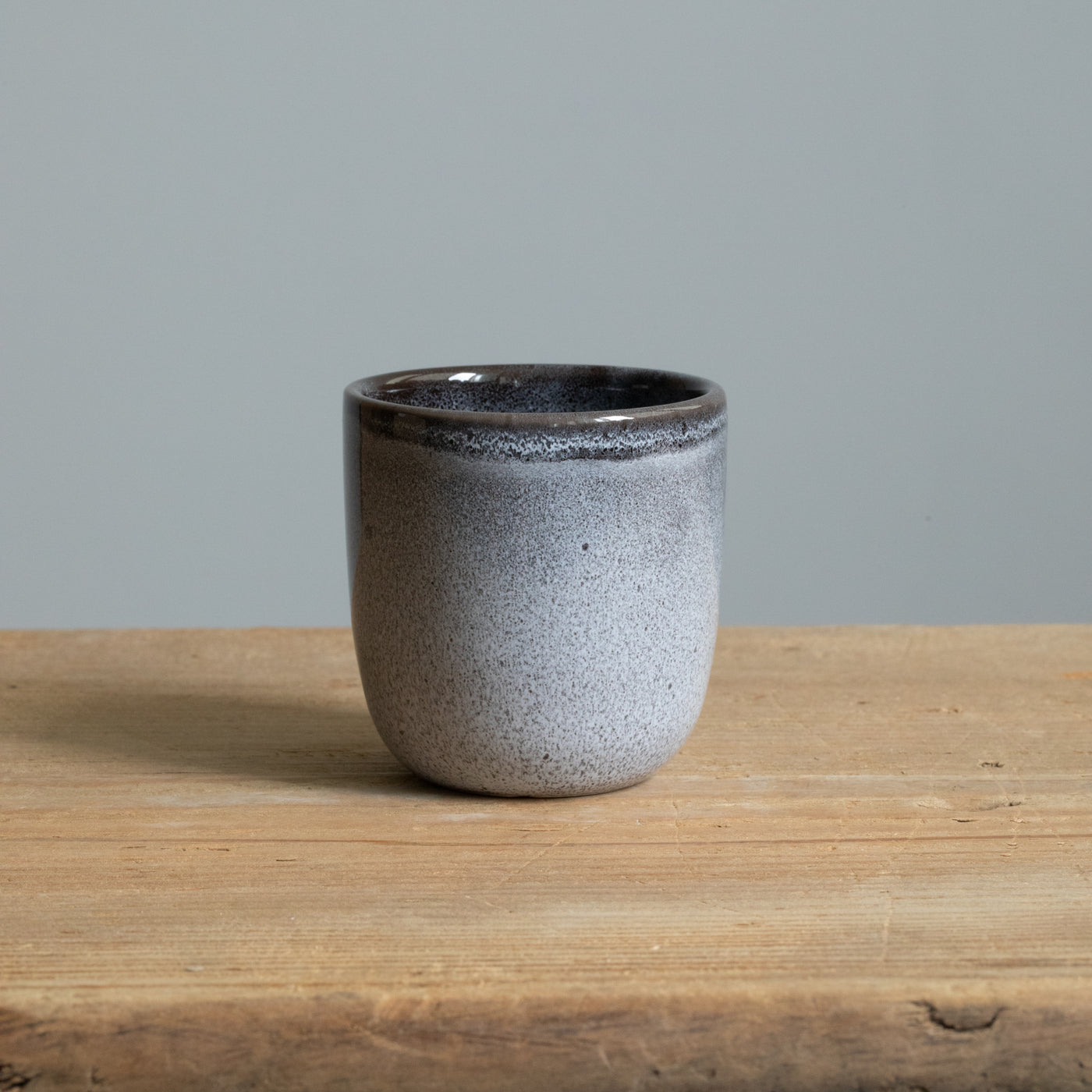 Blue espresso cup with thick insulating wall