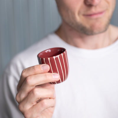 Espresso Becher Striped Dark Cherry