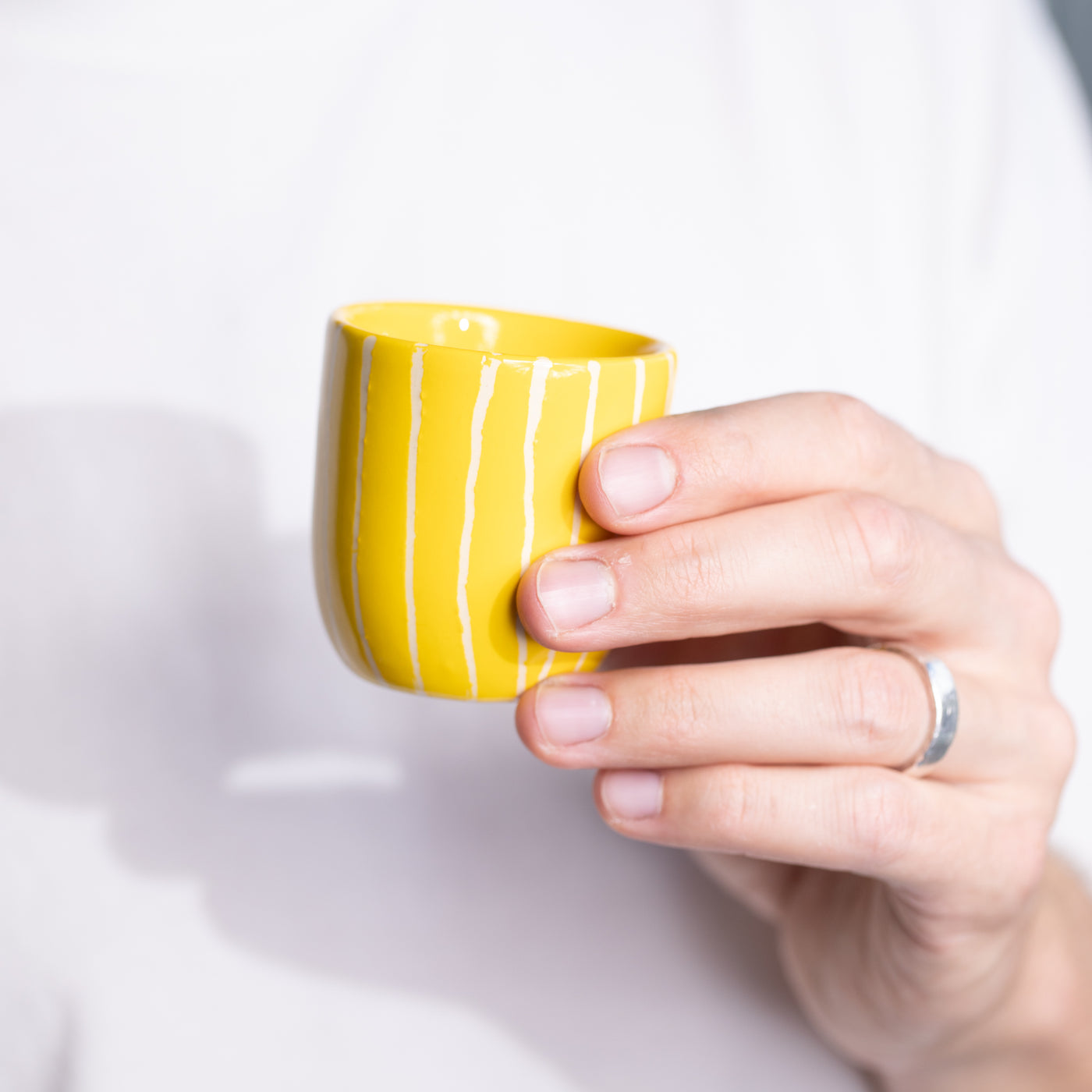 Espresso Becher Striped Yellow