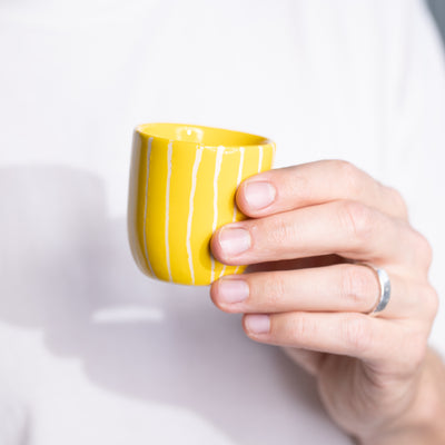 Espresso Becher Striped Yellow