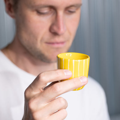 Espresso Becher Striped Yellow