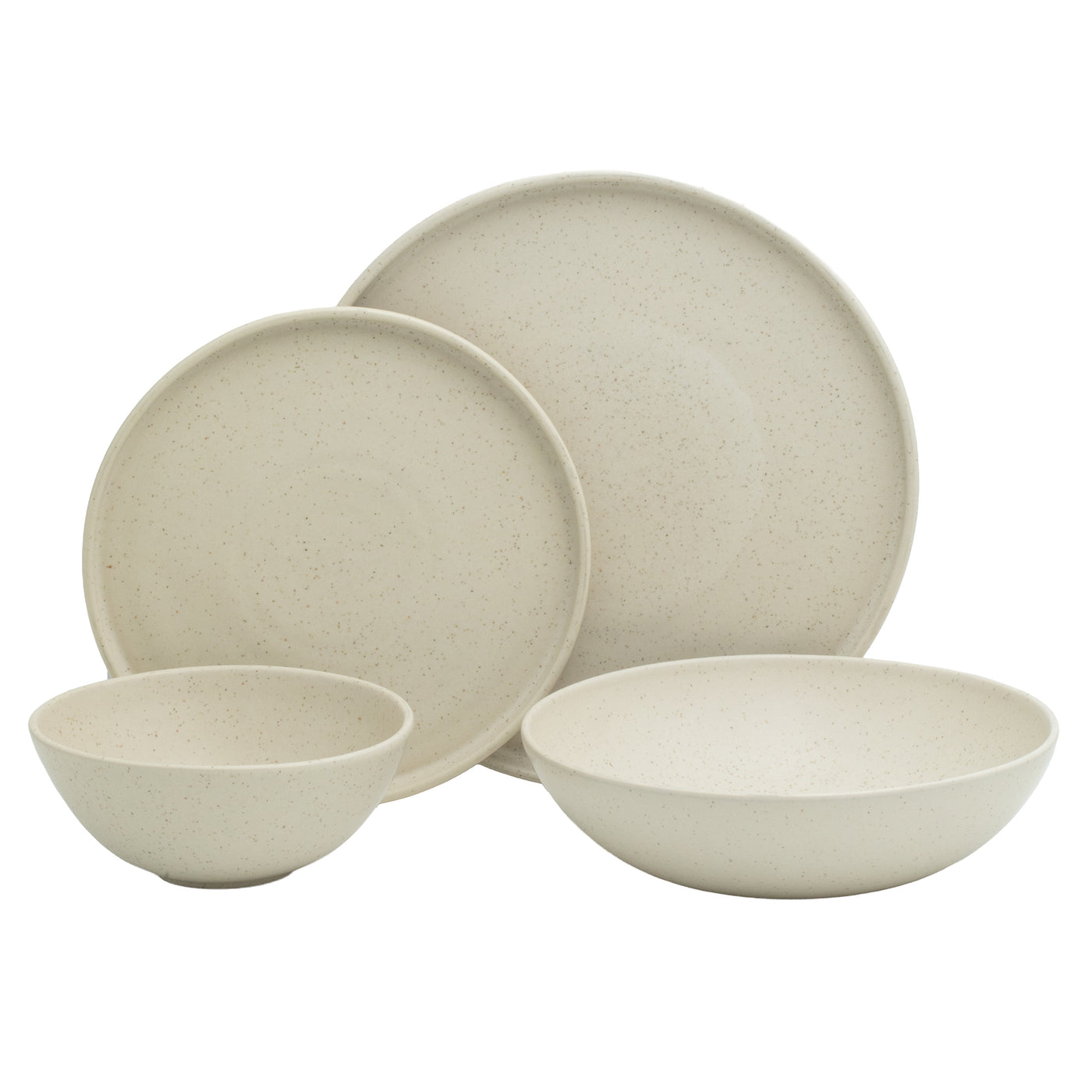 Geschirr Set komplett Speckled Beige 16-teilig