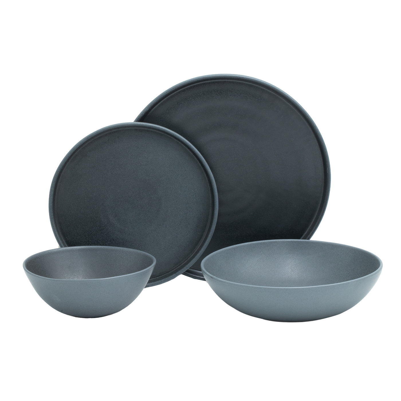 Tableware set complete Matte Black 16-piece