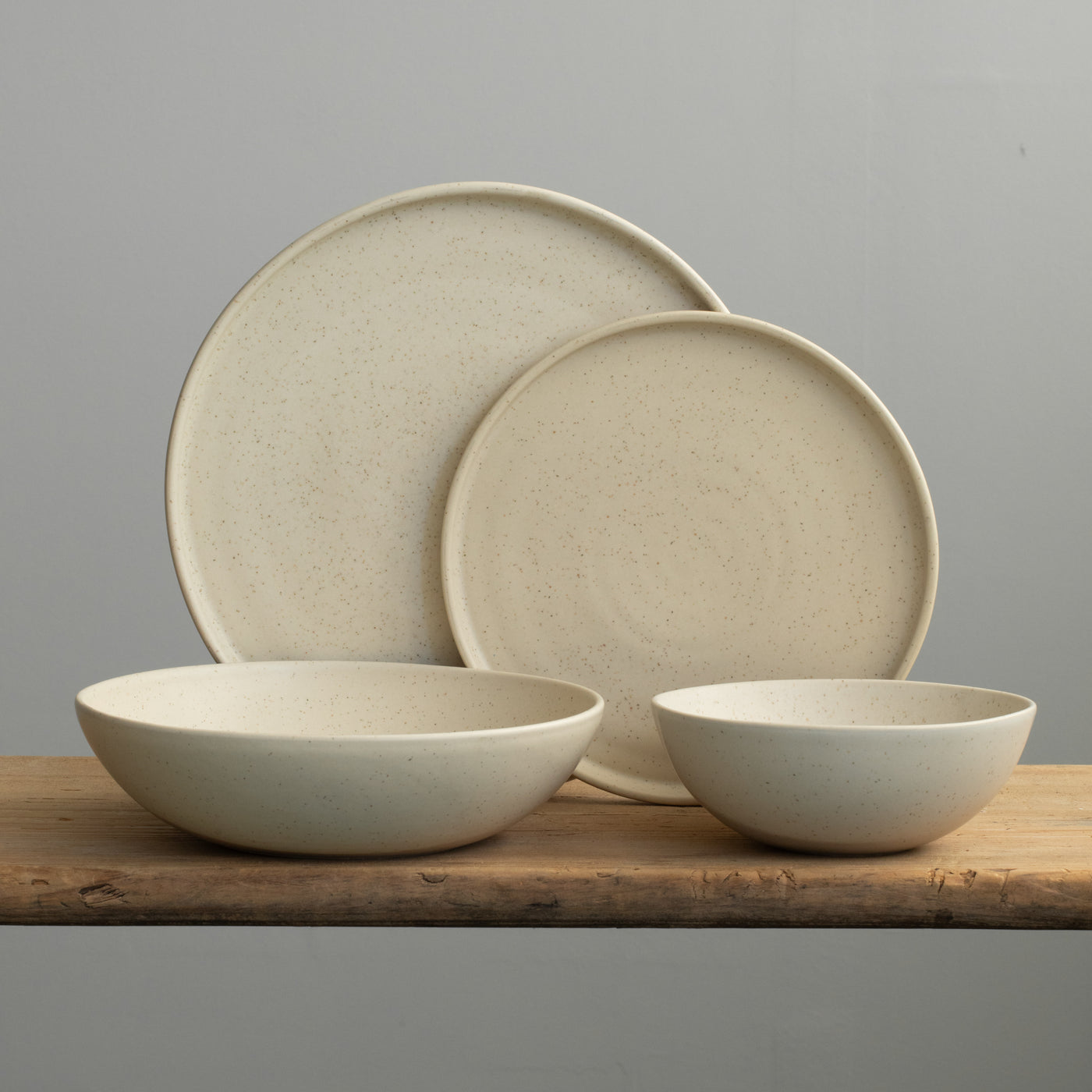 Geschirr Set komplett Speckled Beige 16-teilig