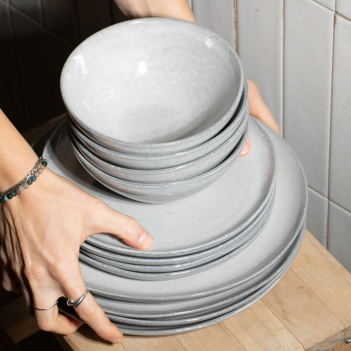 Geschirr Set komplett Midnight Grey 16-teilig