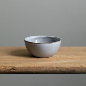 Large dip bowl with blue reactive glaze