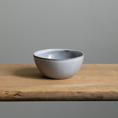 Large dip bowl with blue reactive glaze