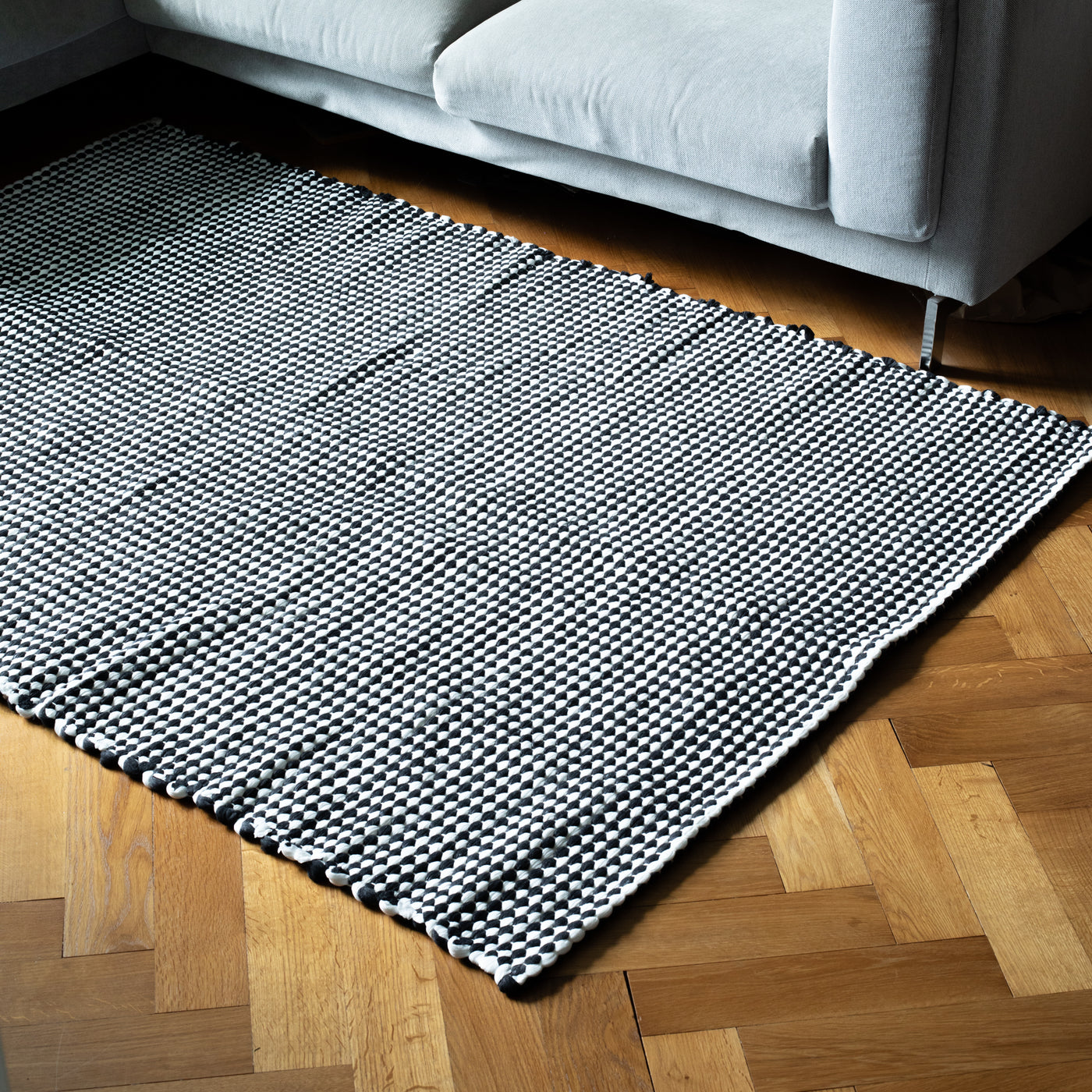 Pebbles Teppich Gross in Schwarz-Weiss