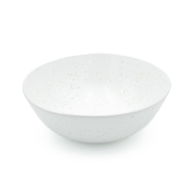 White salad bowl cropped against a white background