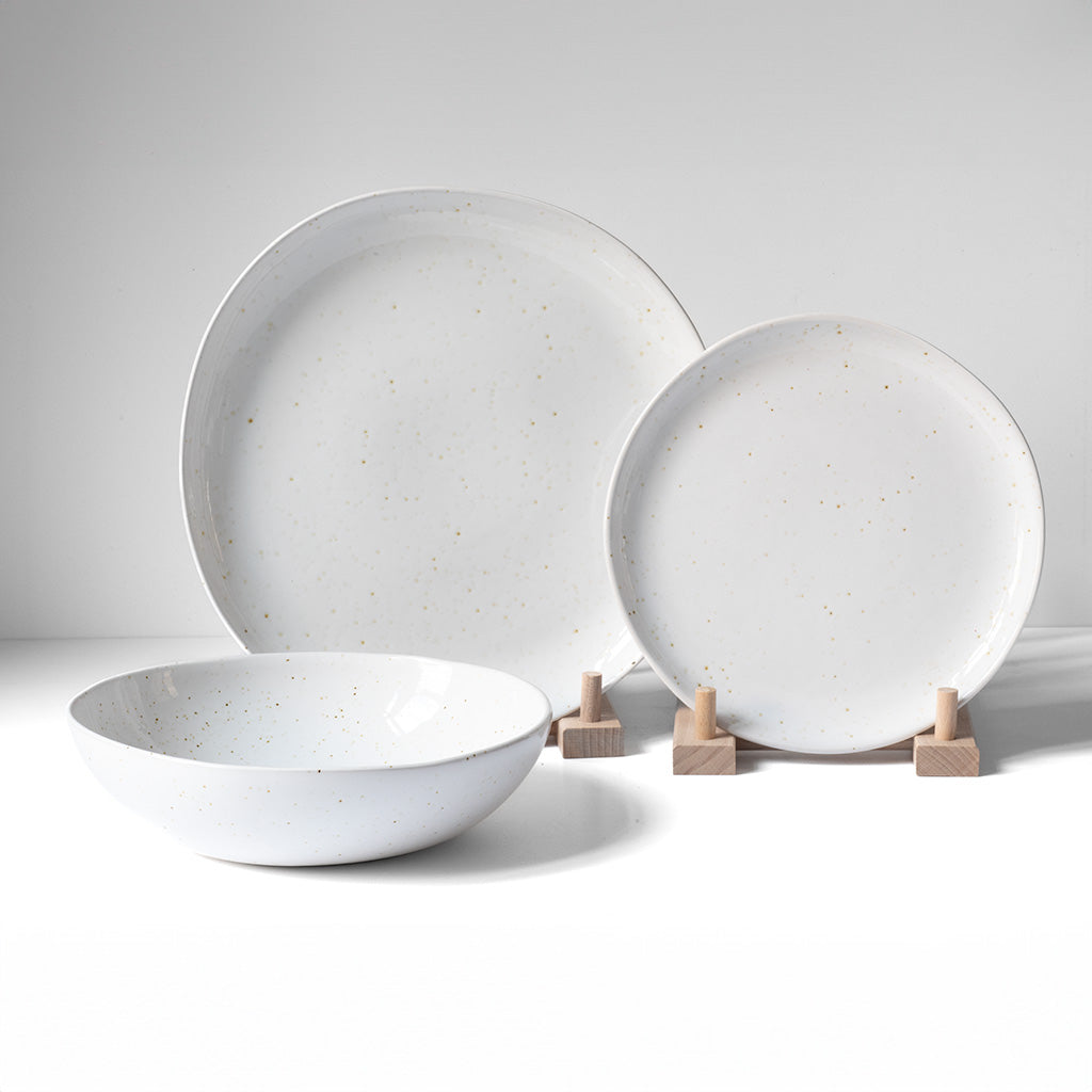 Set de vaisselle avec assiette à pâtes Serra (blanc) 12 pièces